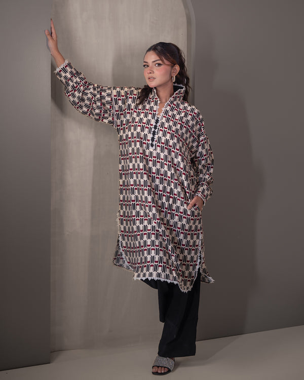 Elegant black printed co’ords Set